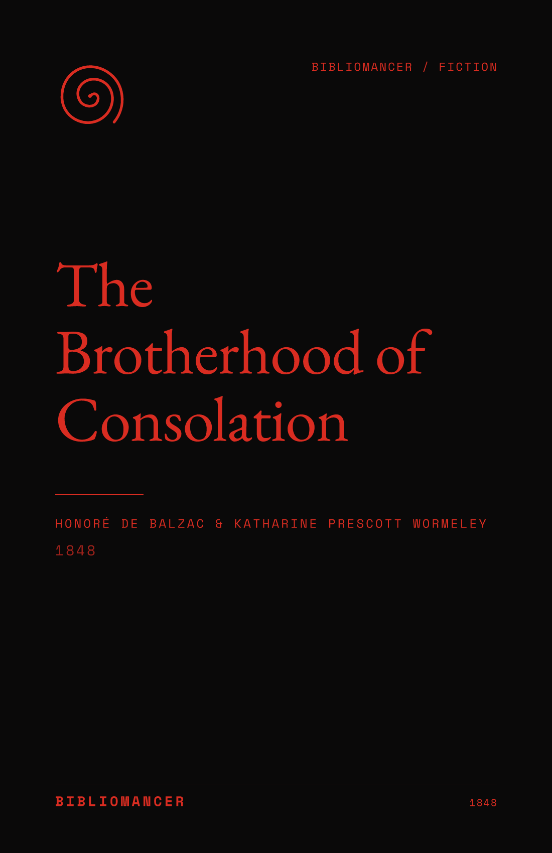 The Brotherhood of Consolation by Honoré de Balzac — Bibliomancer edition cover