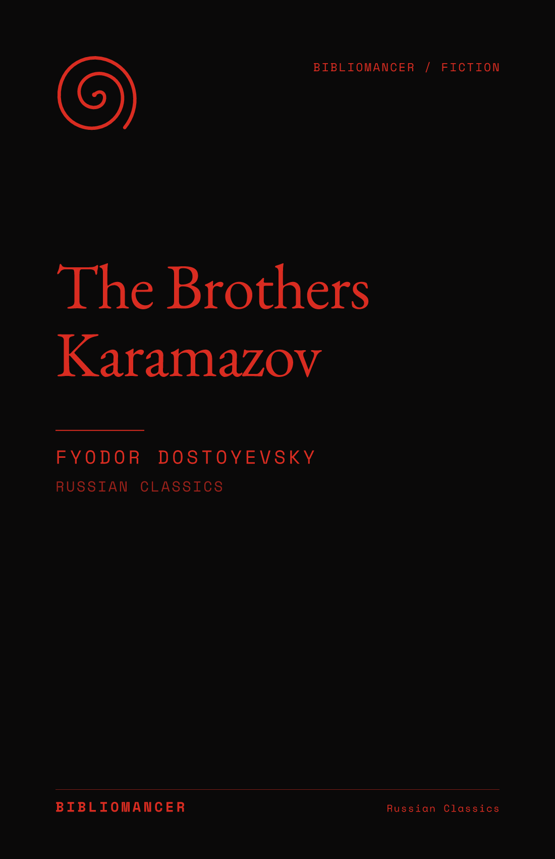 The Brothers Karamazov by Fyodor Dostoyevsky — Bibliomancer edition cover