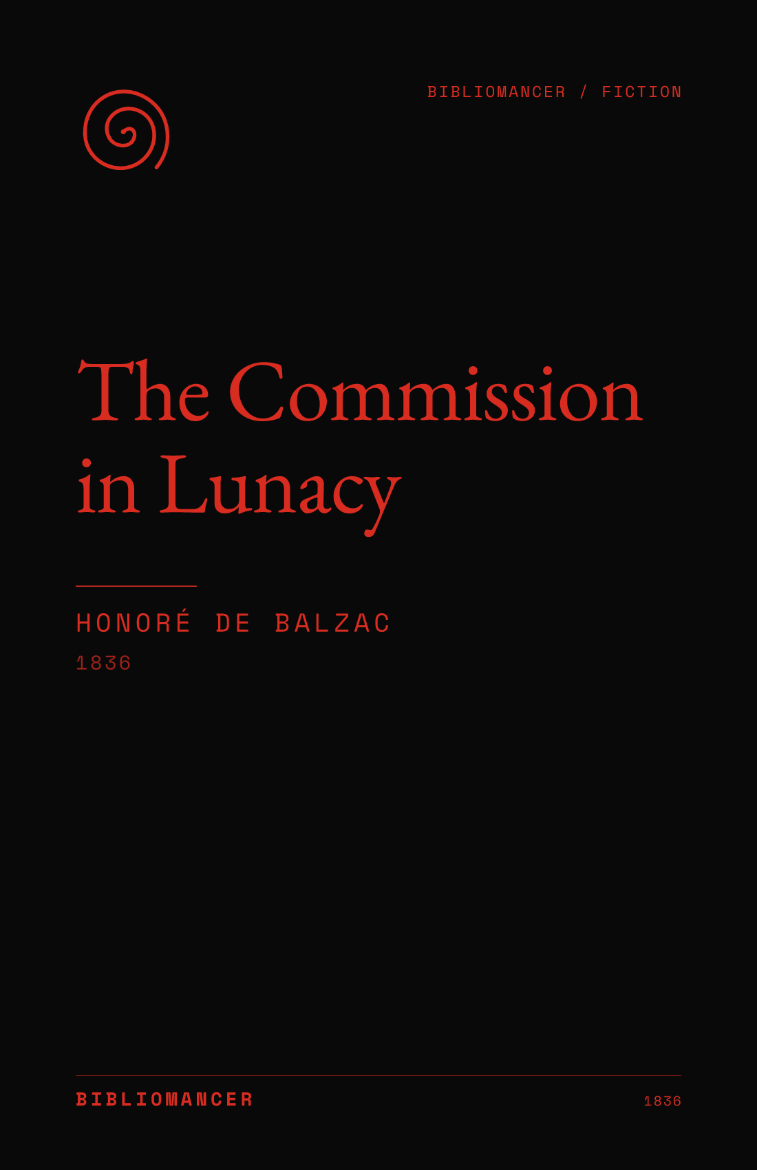 The Commission in Lunacy by Honoré de Balzac — Bibliomancer edition cover