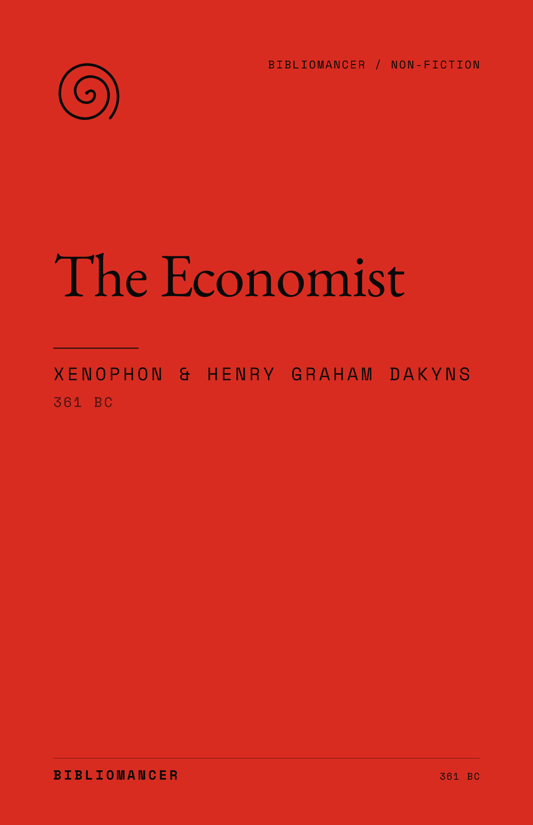 The Economist by Xenophon — Bibliomancer edition cover