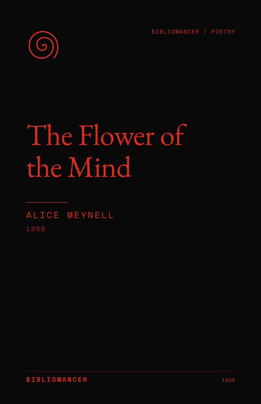 The Flower of the Mind by Alice Meynell — Bibliomancer edition cover