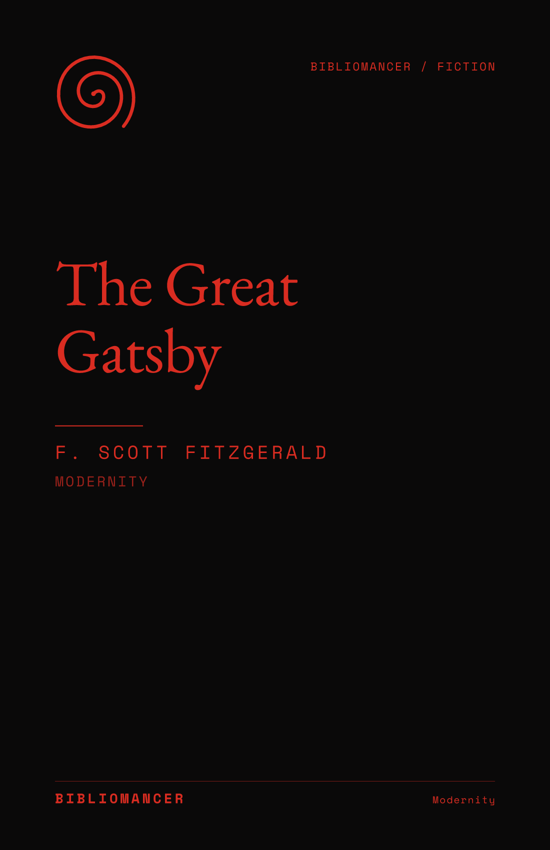 The Great Gatsby by F. Scott Fitzgerald — Bibliomancer edition cover
