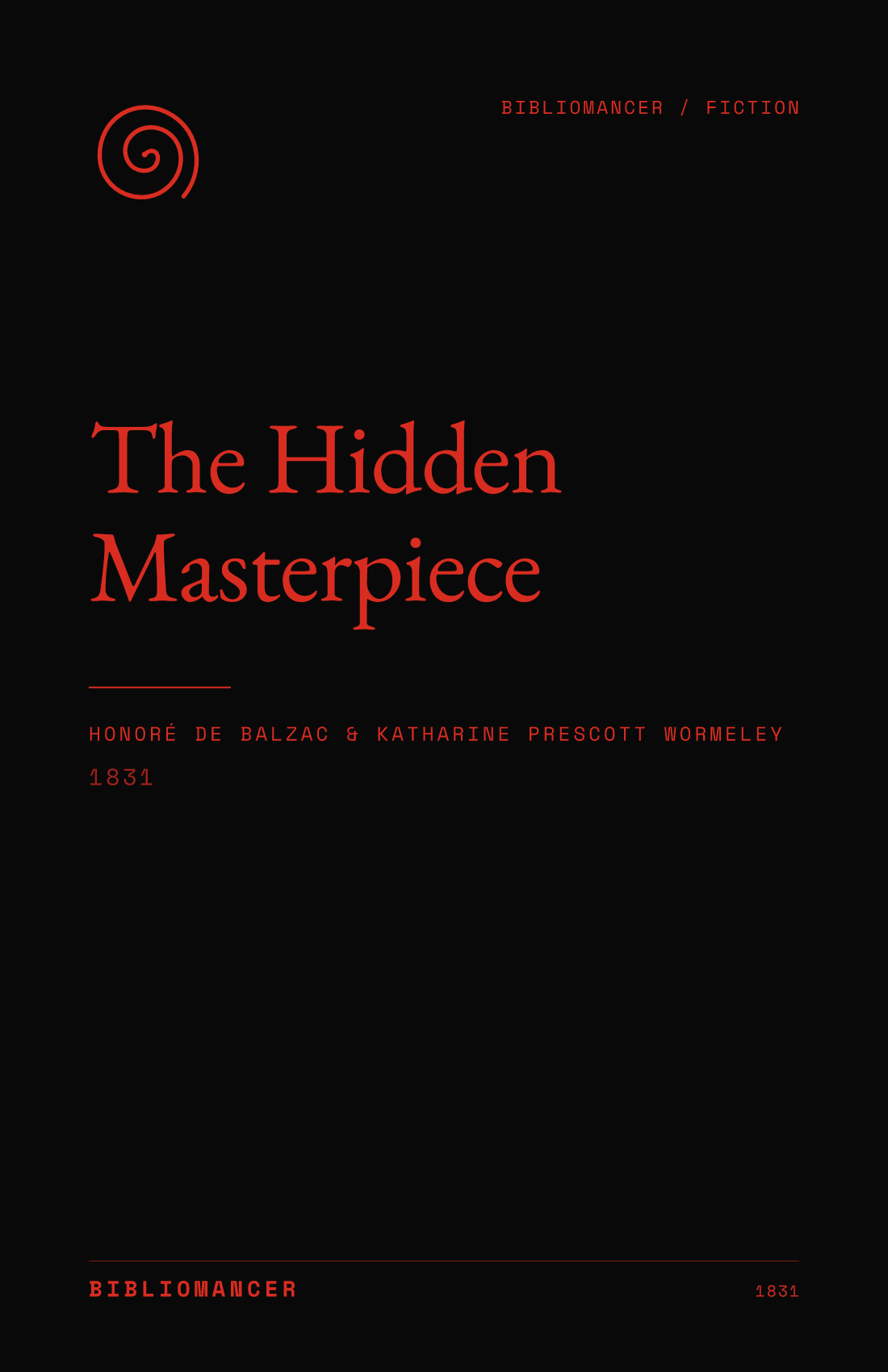 The Hidden Masterpiece by Honoré de Balzac — Bibliomancer edition cover