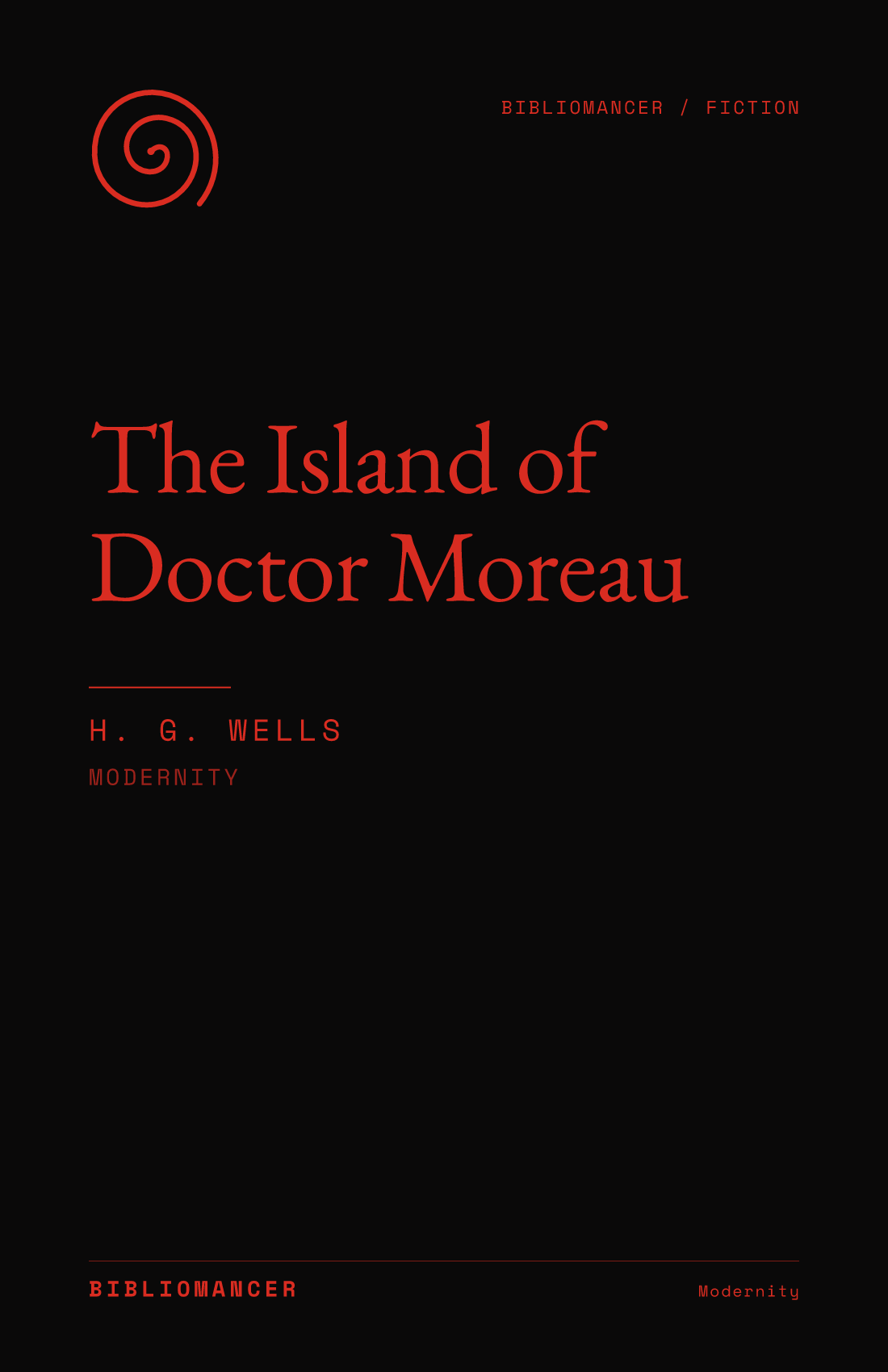 The Island of Doctor Moreau by H. G. Wells — Bibliomancer edition cover