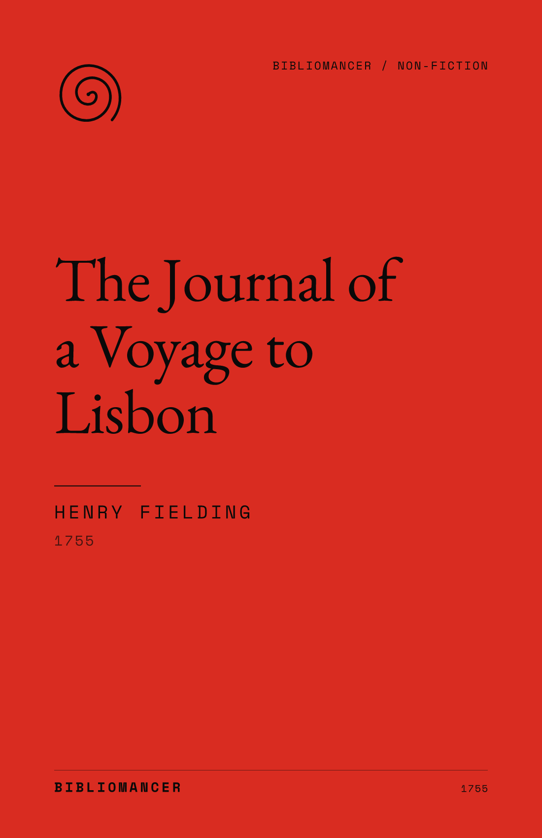 The Journal of a Voyage to Lisbon by Henry Fielding — Bibliomancer edition cover
