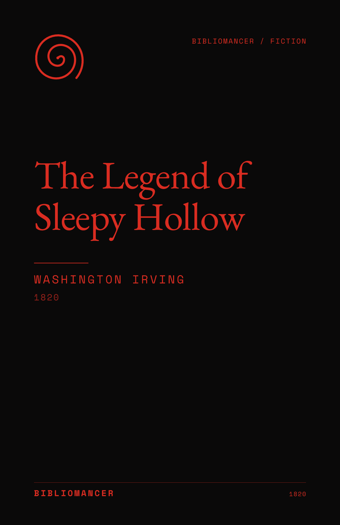 The Legend of Sleepy Hollow by Washington Irving — Bibliomancer edition cover
