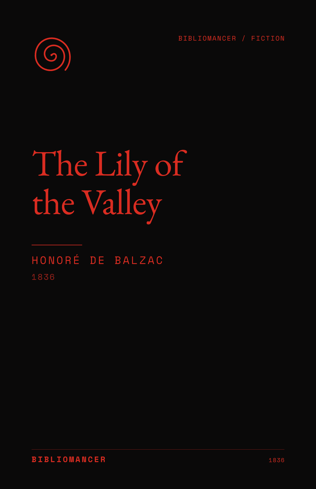 The Lily of the Valley by Honoré de Balzac — Bibliomancer edition cover