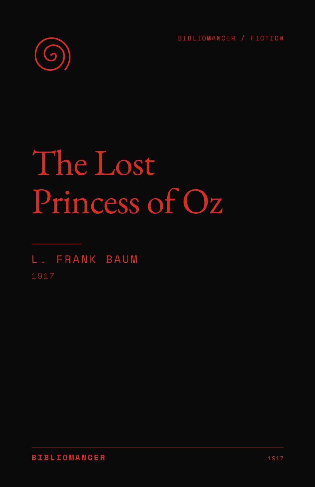 The Lost Princess of Oz by L. Frank Baum — Bibliomancer edition cover
