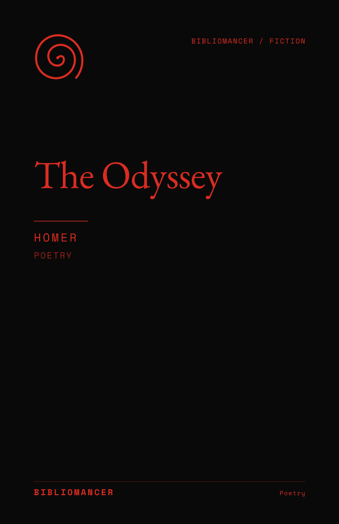 The Odyssey by Homer — Bibliomancer edition cover
