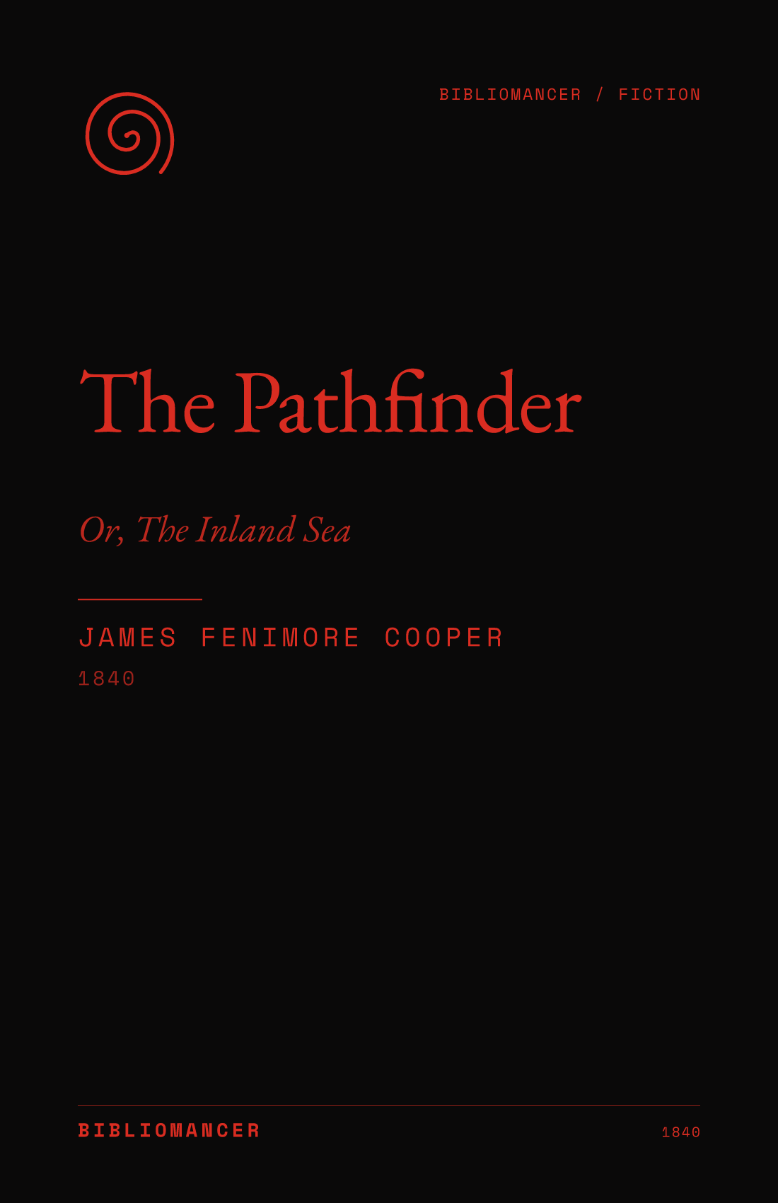 The Pathfinder by James Fenimore Cooper — Bibliomancer edition cover