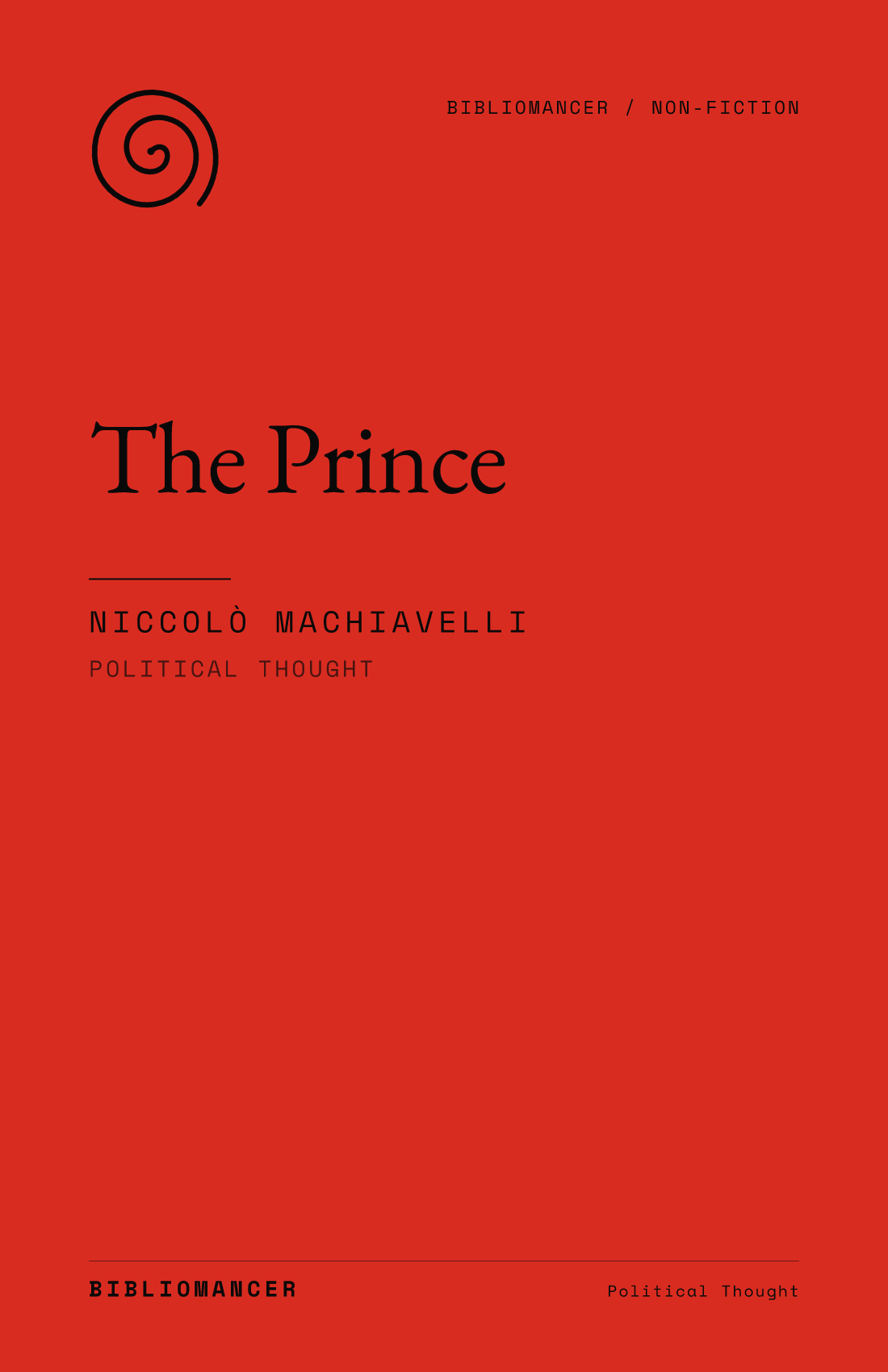 The Prince by Niccolò Machiavelli — Bibliomancer edition cover