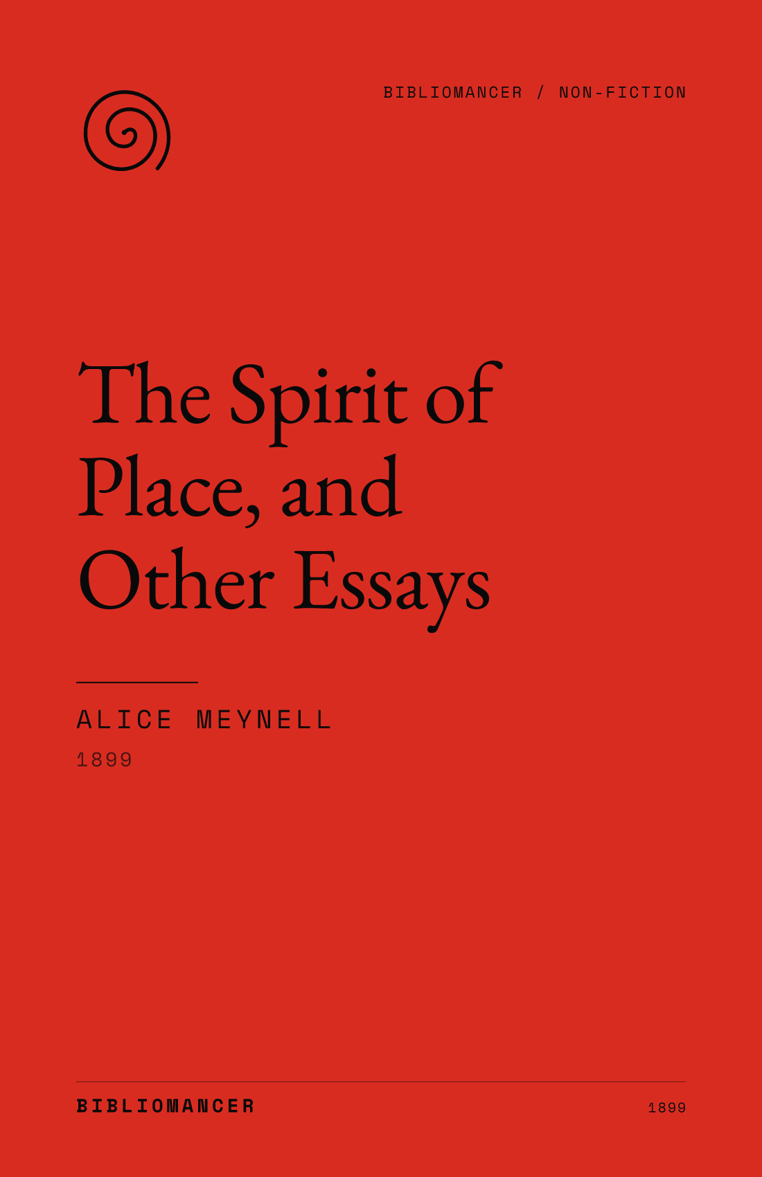 The Spirit of Place, and Other Essays by Alice Meynell — Bibliomancer edition cover