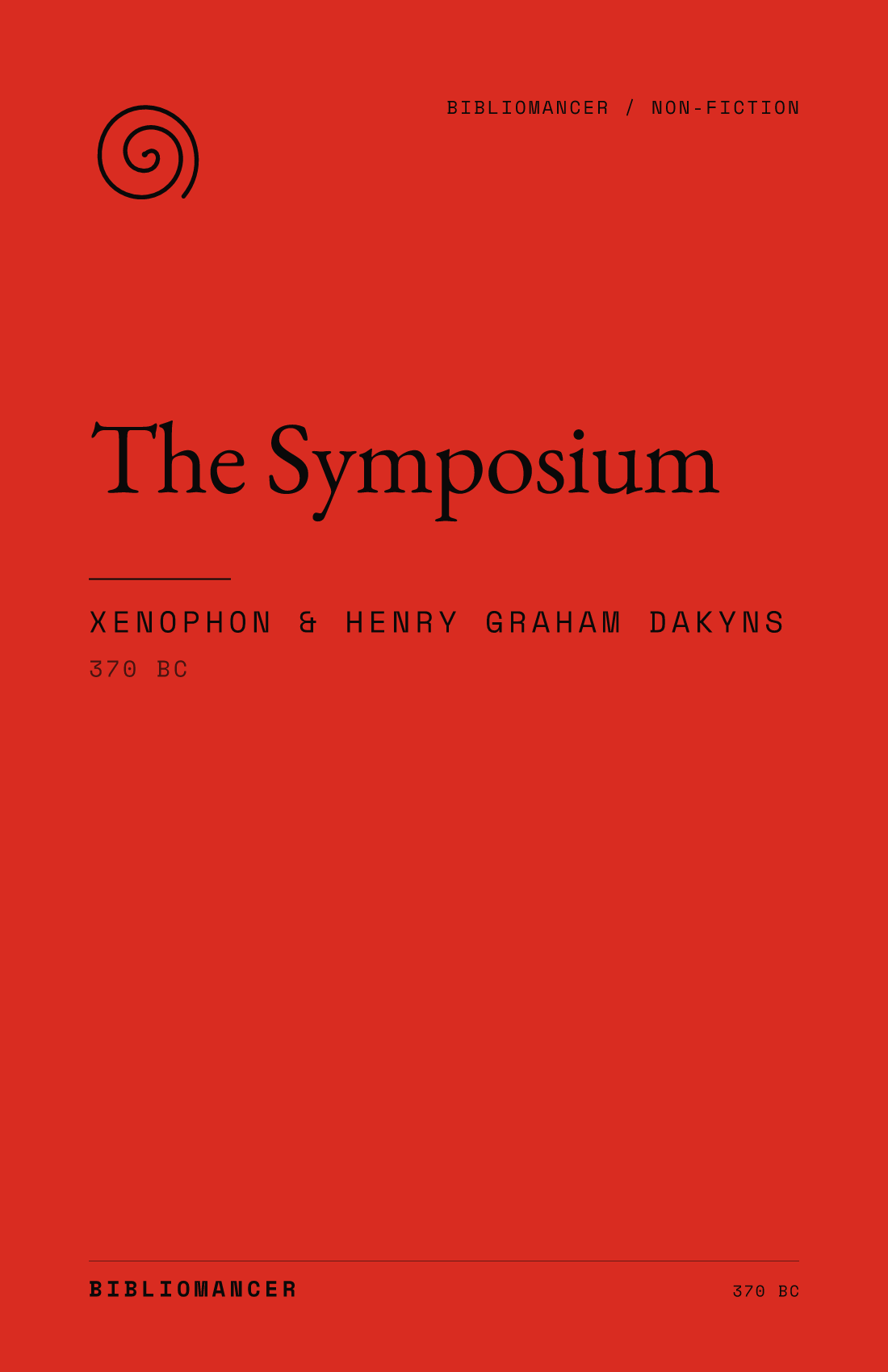 The Symposium by Xenophon — Bibliomancer edition cover