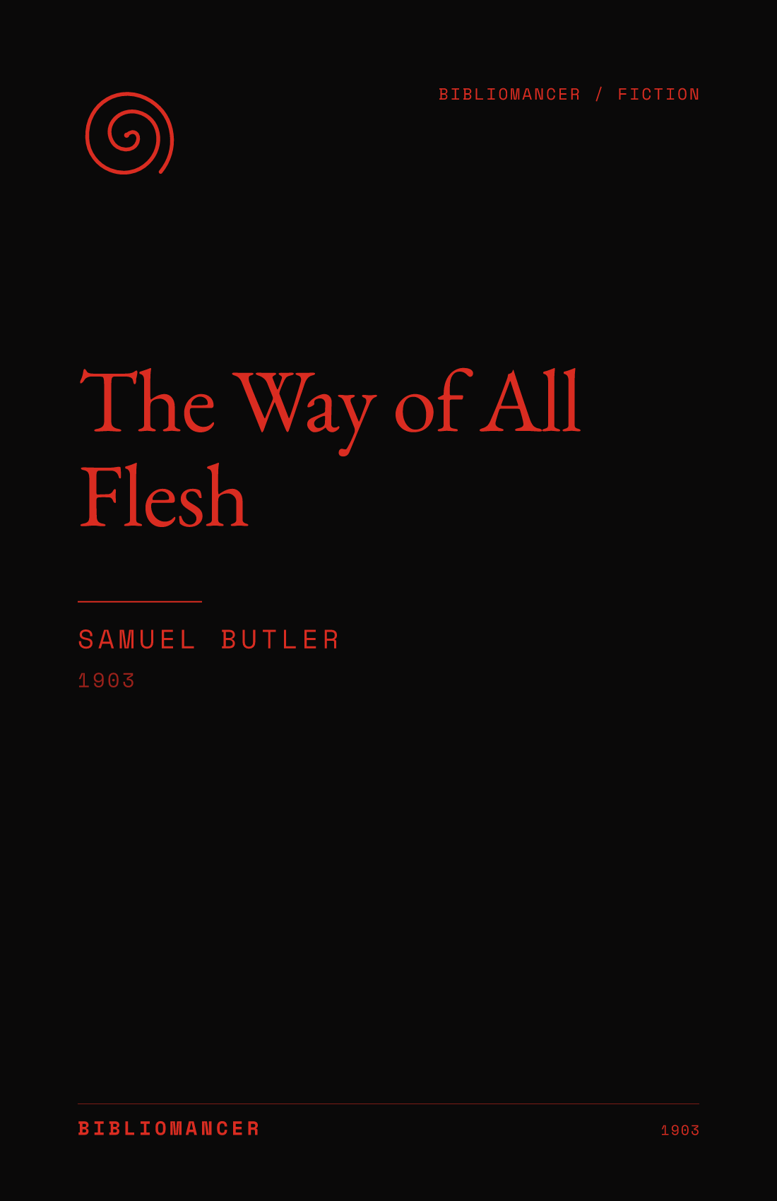The Way of All Flesh by Samuel Butler — Bibliomancer edition cover