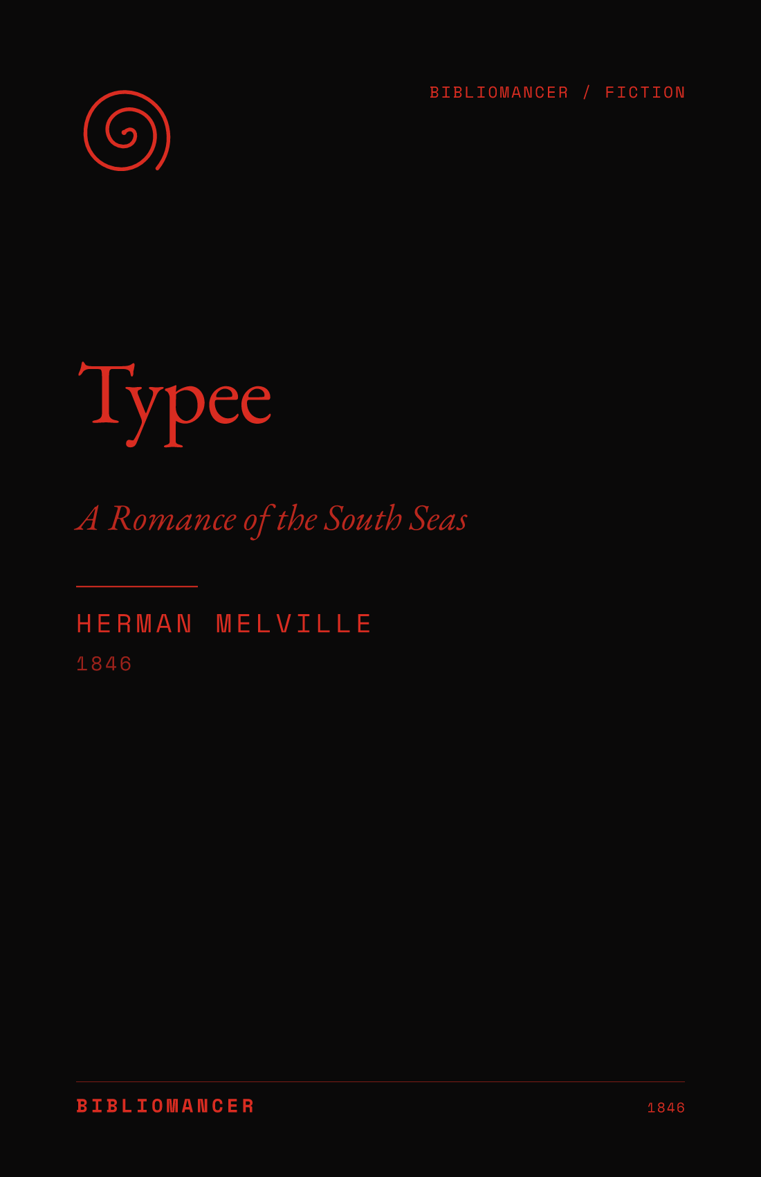 Typee by Herman Melville — Bibliomancer edition cover