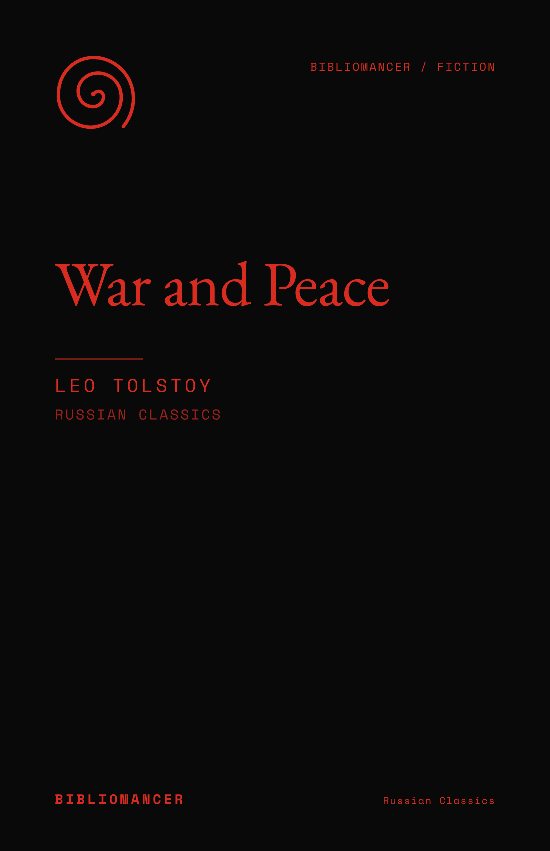 War and Peace by Leo Tolstoy — Bibliomancer edition cover