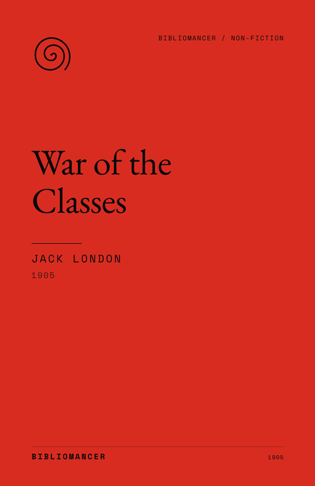 War of the Classes by Jack London — Bibliomancer edition cover