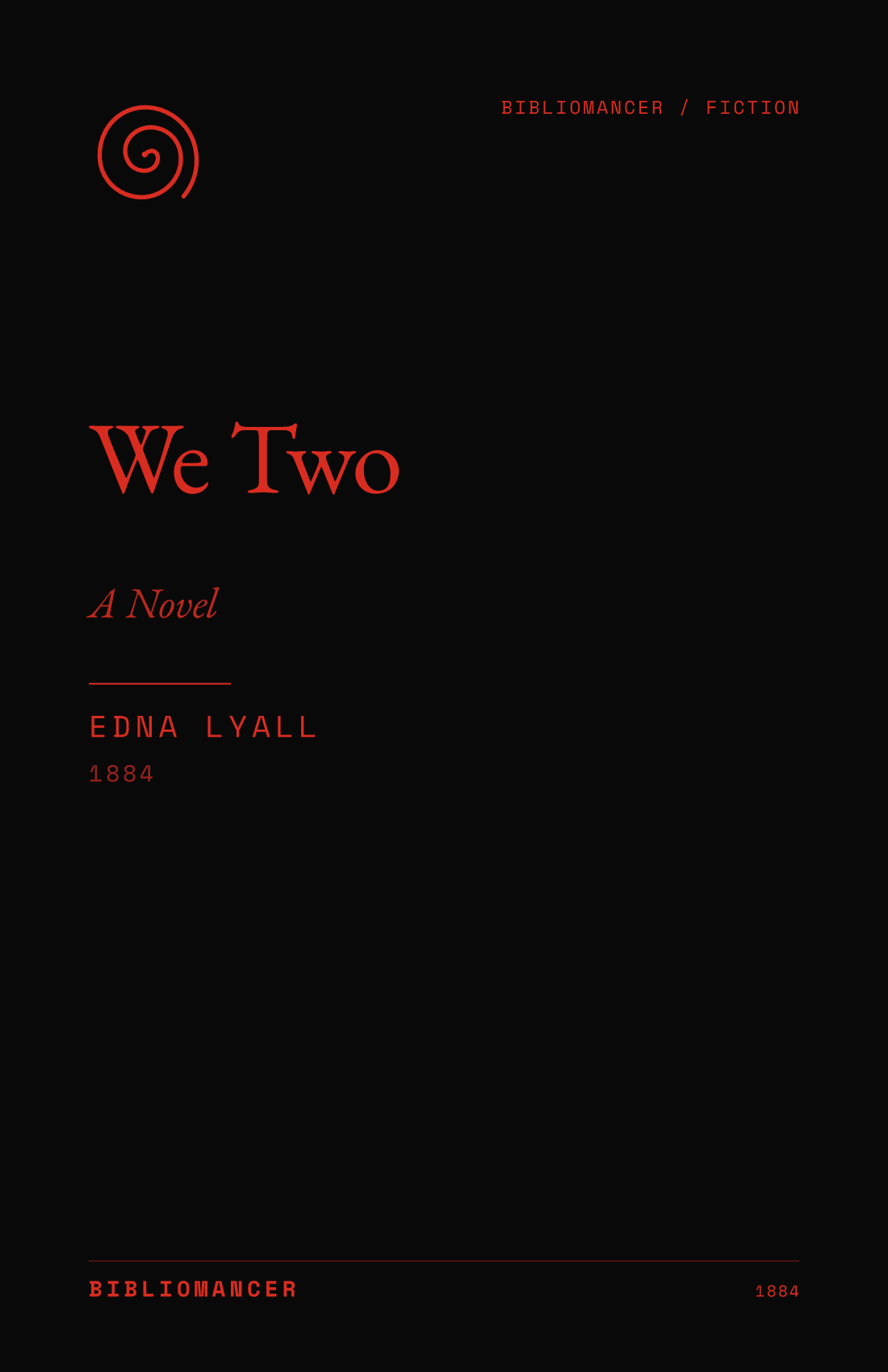We Two by Edna Lyall — Bibliomancer edition cover