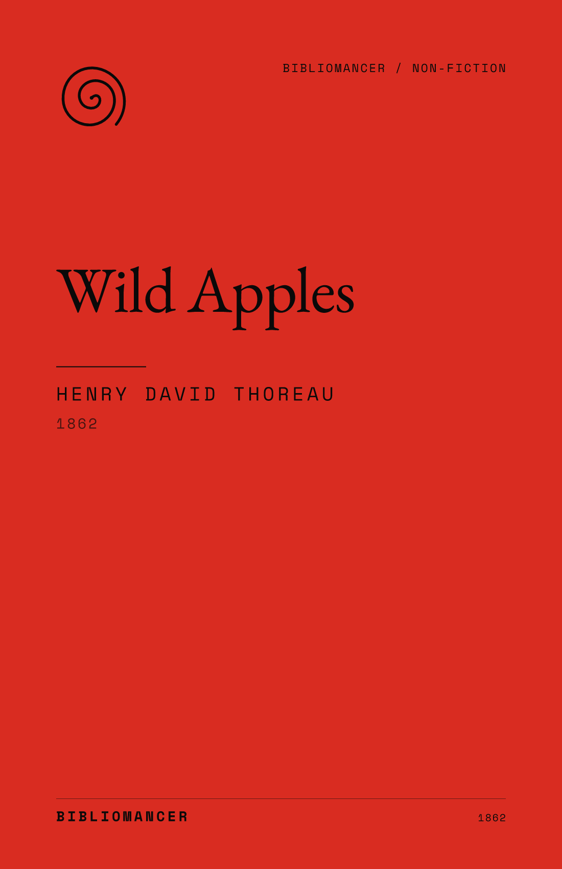 Wild Apples by Henry David Thoreau — Bibliomancer edition cover