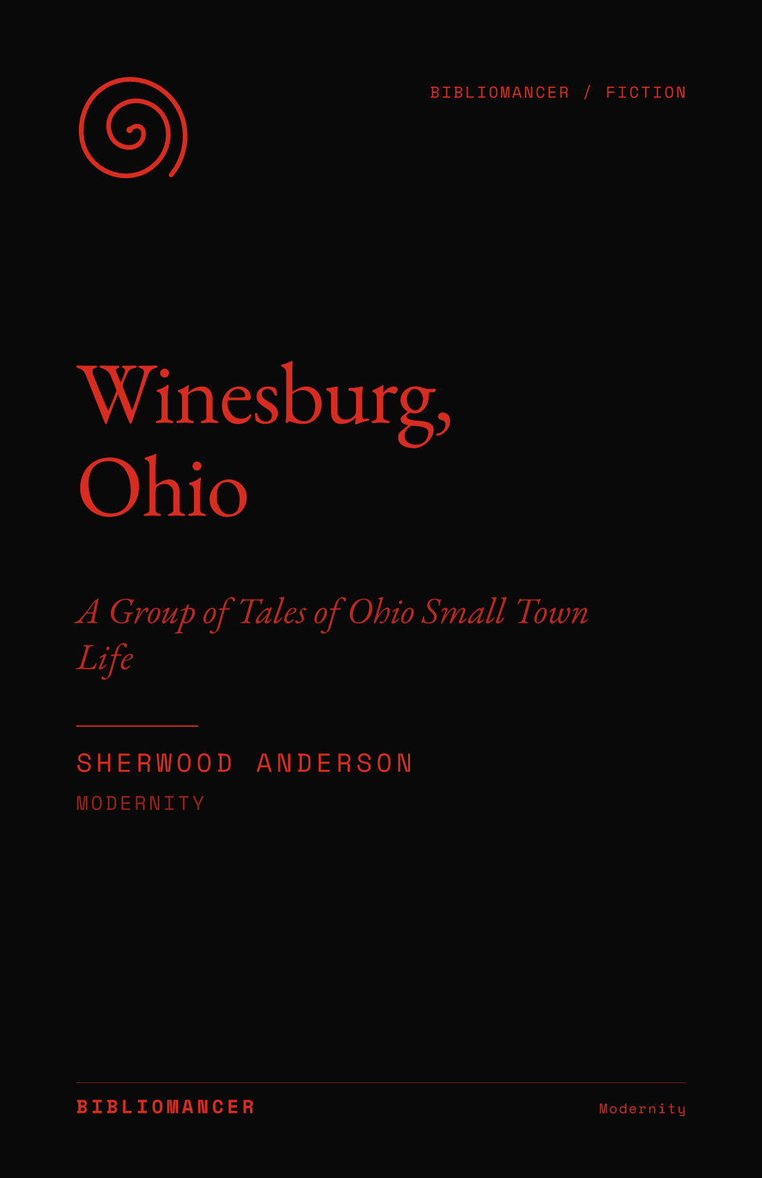 Winesburg, Ohio by Sherwood Anderson — Bibliomancer edition cover